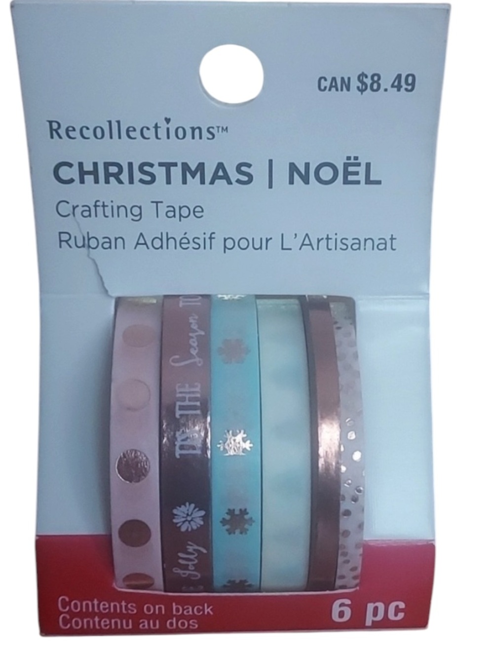 RECOLLECTIONS Christmas crafting tape 6pc